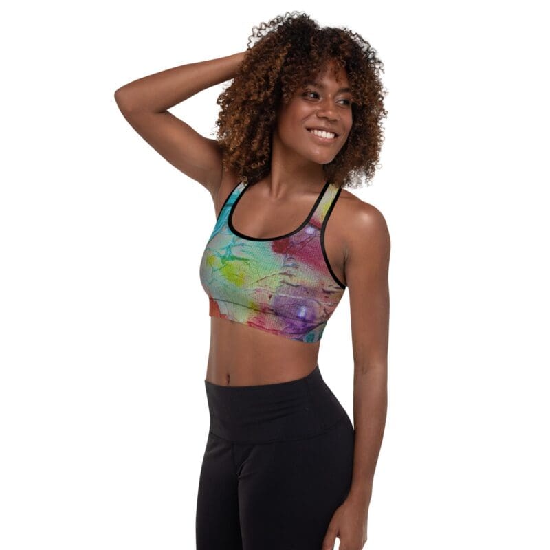 Crushed Color Padded Sports Bra - Image 4